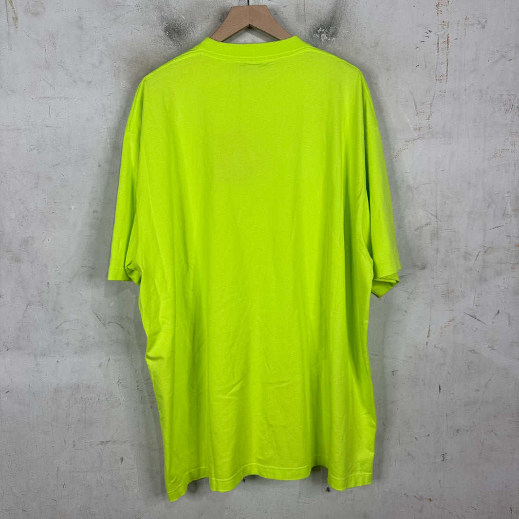 Balenciaga Neon Cracked Cap Logo T-Shirt
