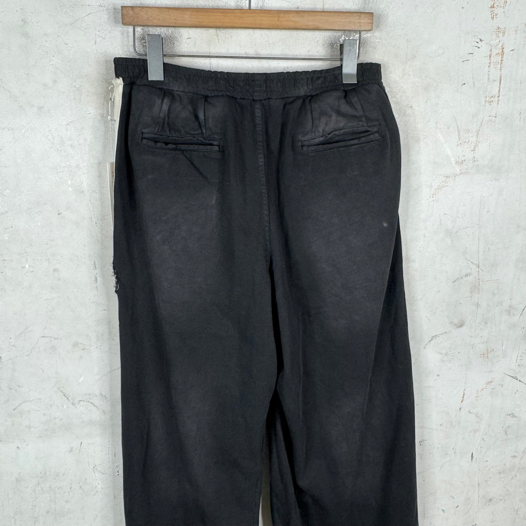 424 Black Stripped Ripped Sweatpants