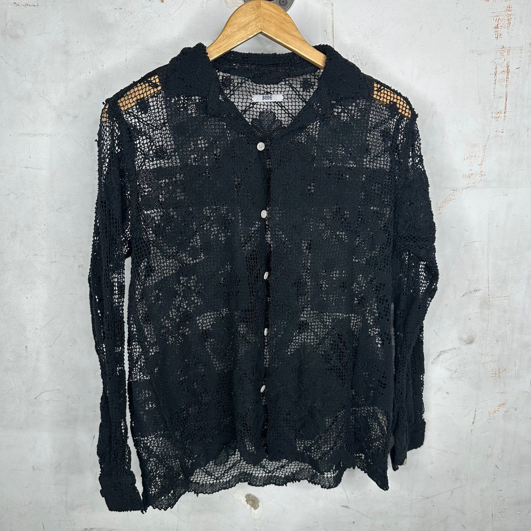 Bode Black Lace L/S Shirt