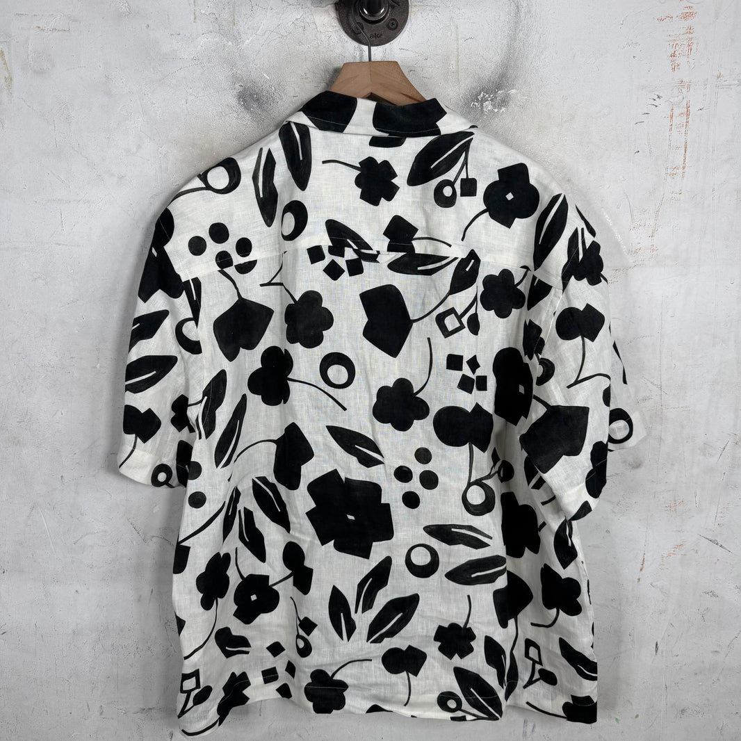 Jacquemus White Patterned Logo Canvas Shirt