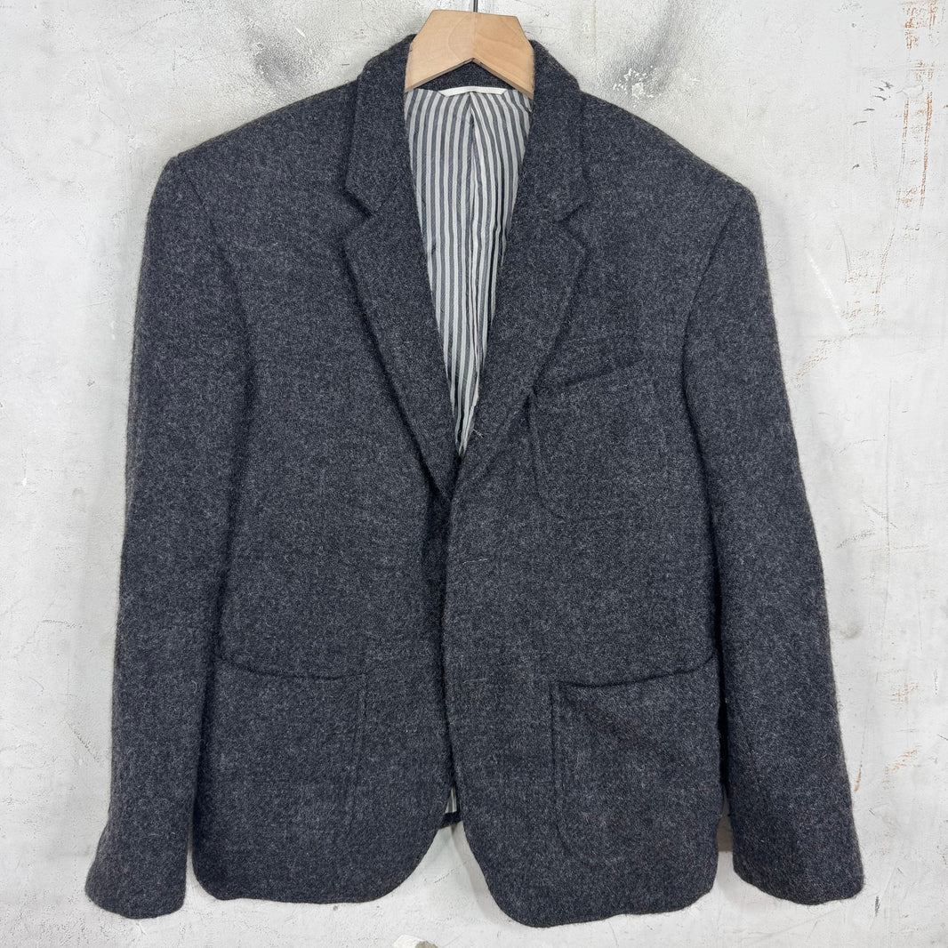 Thom Browne Dark Grey Wool Chore Blazer Jacket