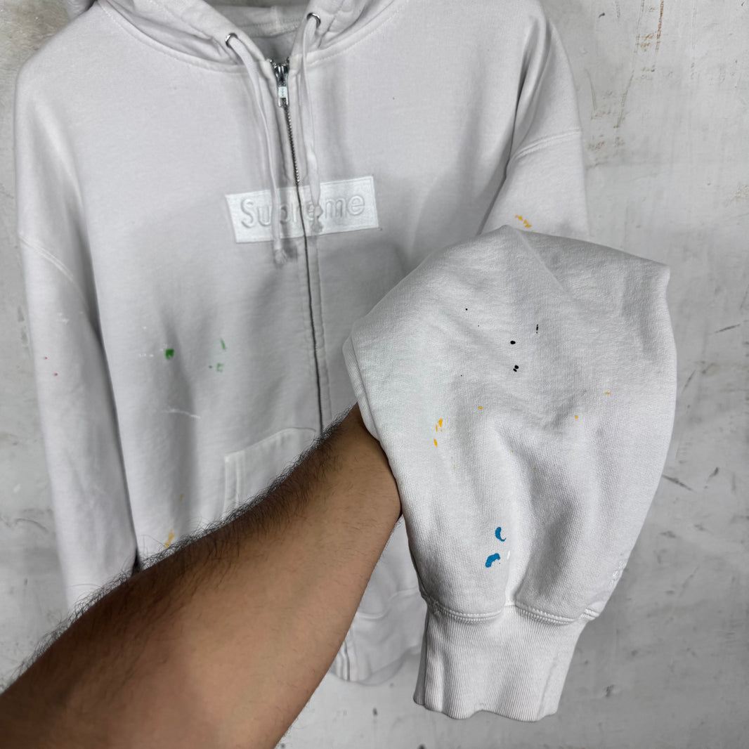 Supreme x MM6 White Zip Hoodie