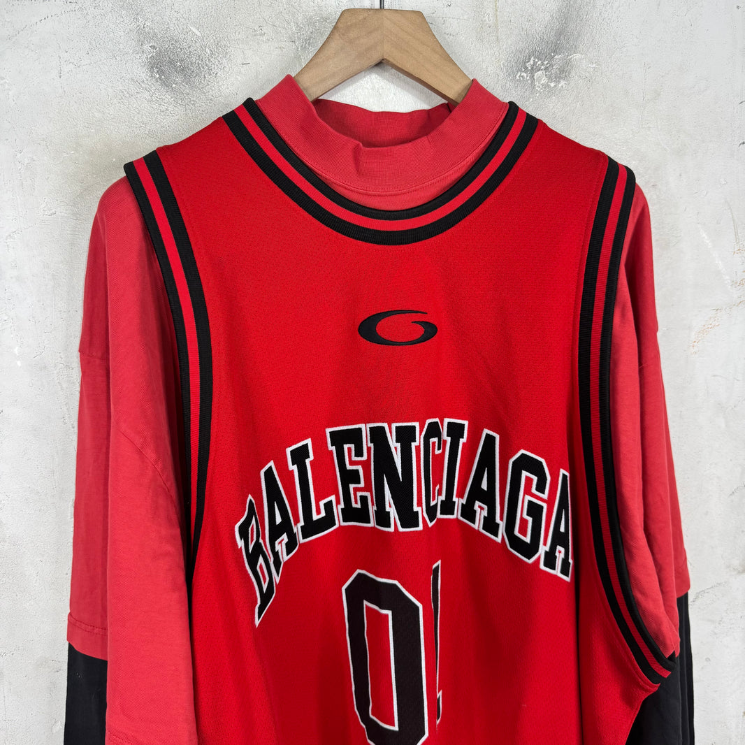 Balenciaga Basketball Jersey Layered L/S T-Shirt
