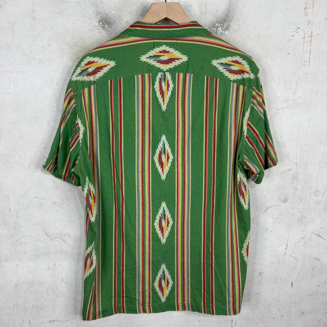 RRL Green Southwestern Print S/S Shirt