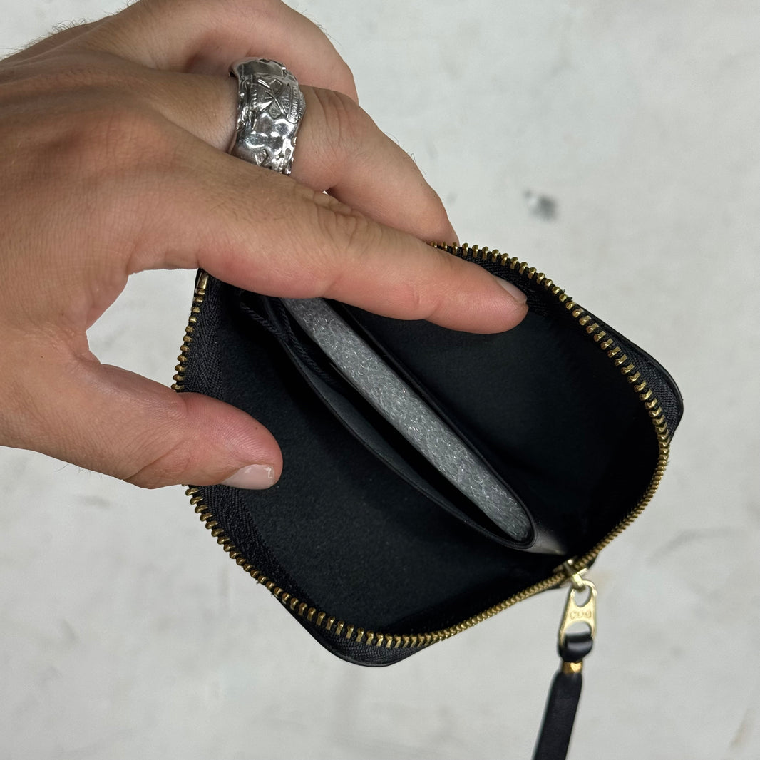 CDG Black Leather Zip Wallet