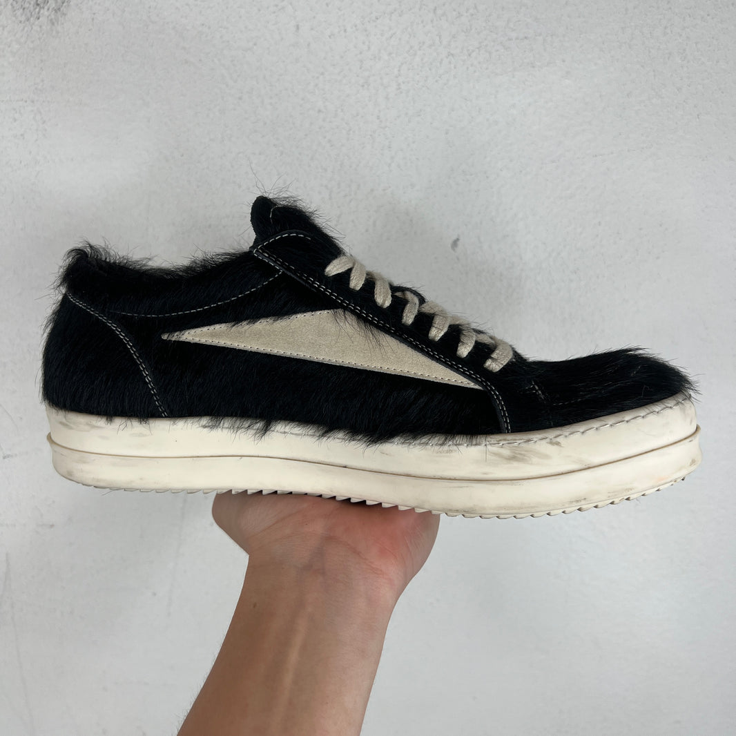 Rick Owens Black Ponyhair Vintage Sneakers
