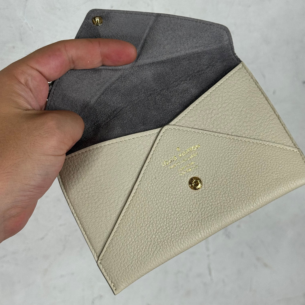 Louis Vuitton Leather Beige Envelope Pouch
