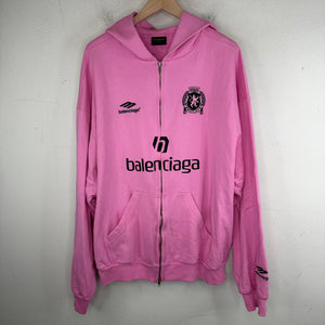 Balenciaga Pink Soccer Zip Hoodie