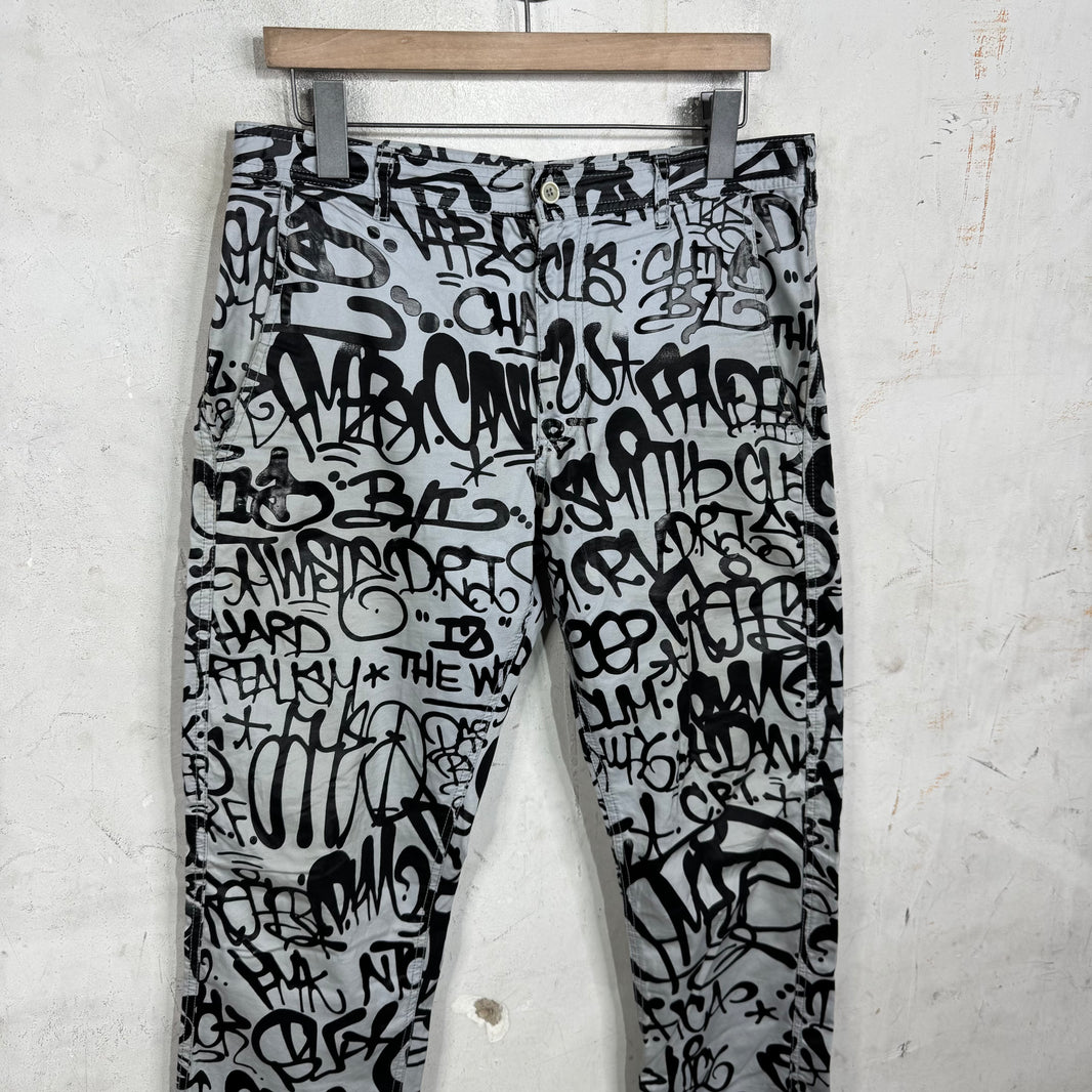 CDG Printed Script Trousers