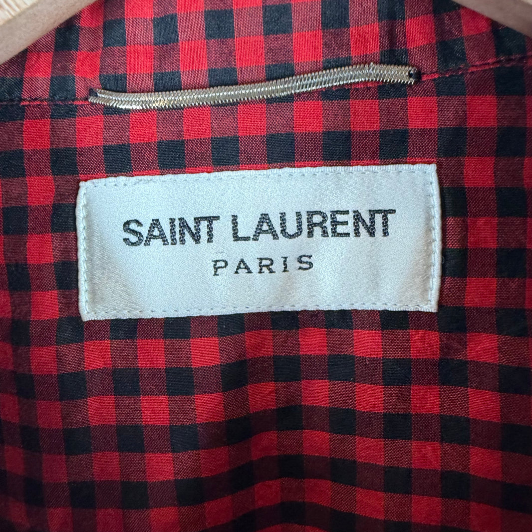 Saint Laurent Red Plaid Western Shirt