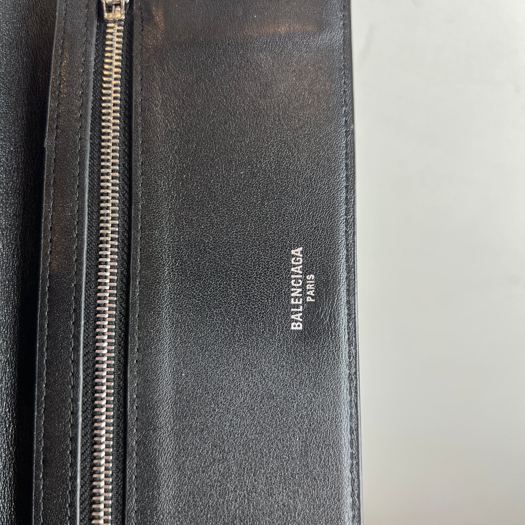 Balenciaga Red Two Ticket Passport Long Wallet