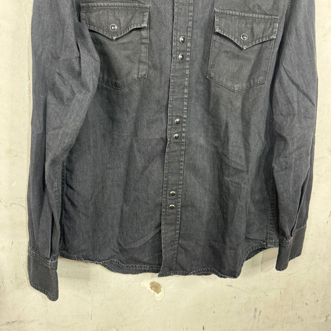 Saint Laurent Snapped Light Denim Shirt