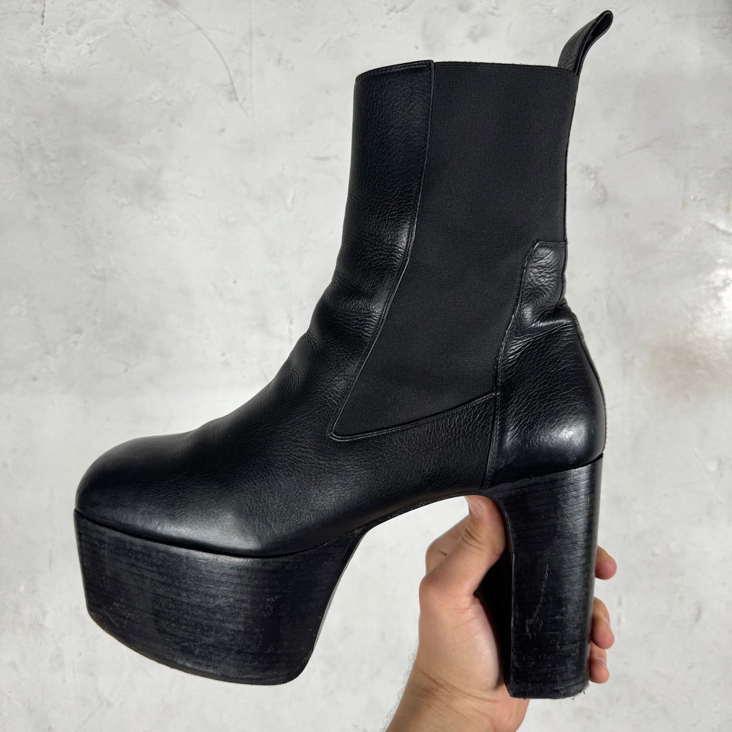 Rick Owens Leather Black Kiss Heels