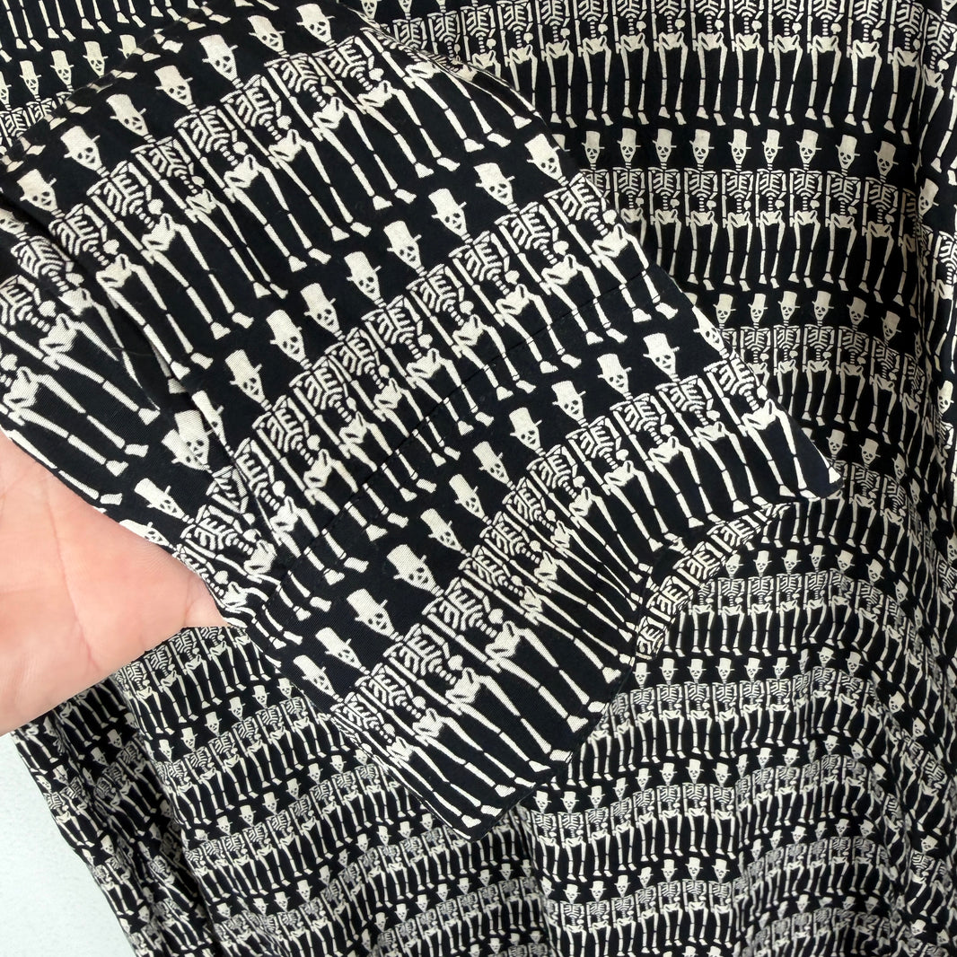 Saint Laurent Skeleton Print Button Up Shirt