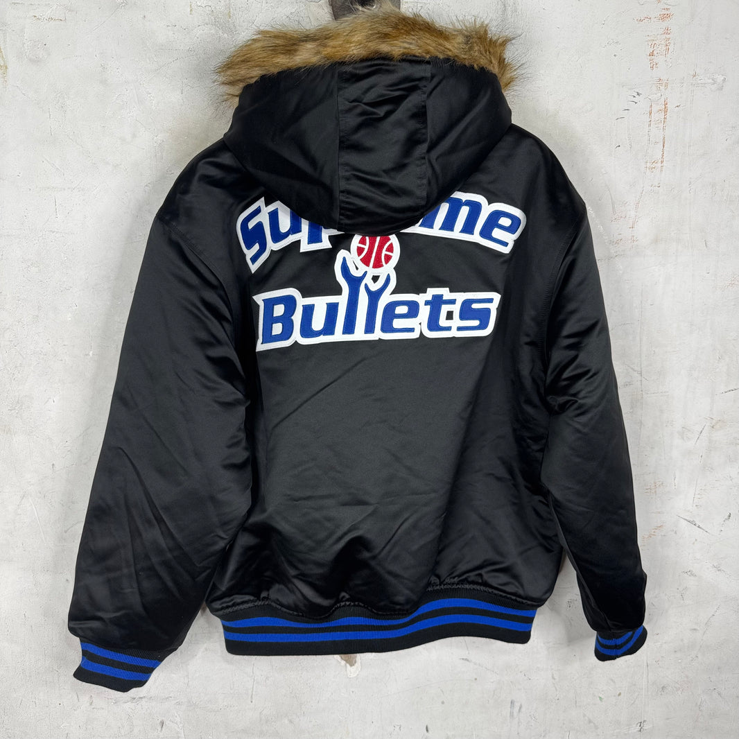 Supreme x Mitchell & Ness Bullets Fur Hood Jacket