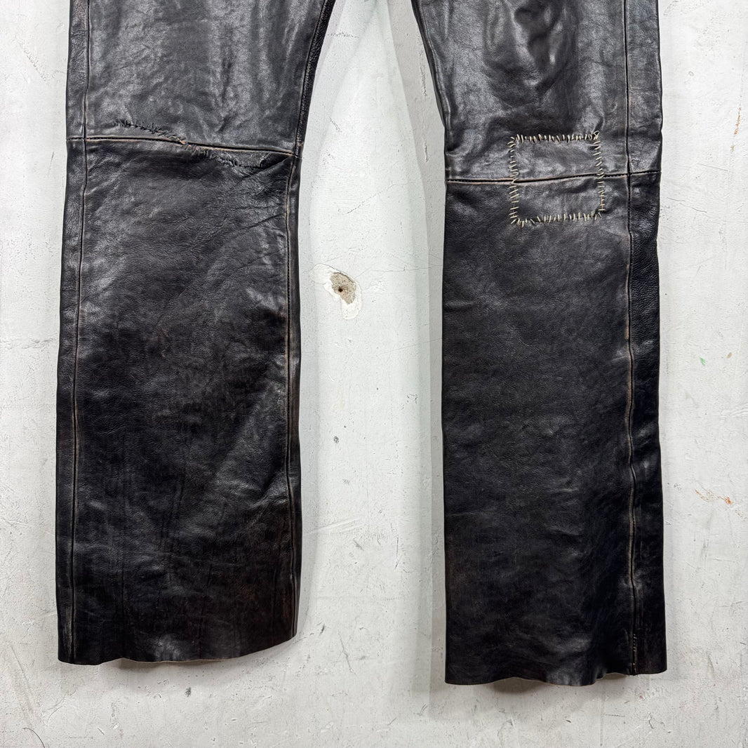 ERD Repaired Flared Leather Pants