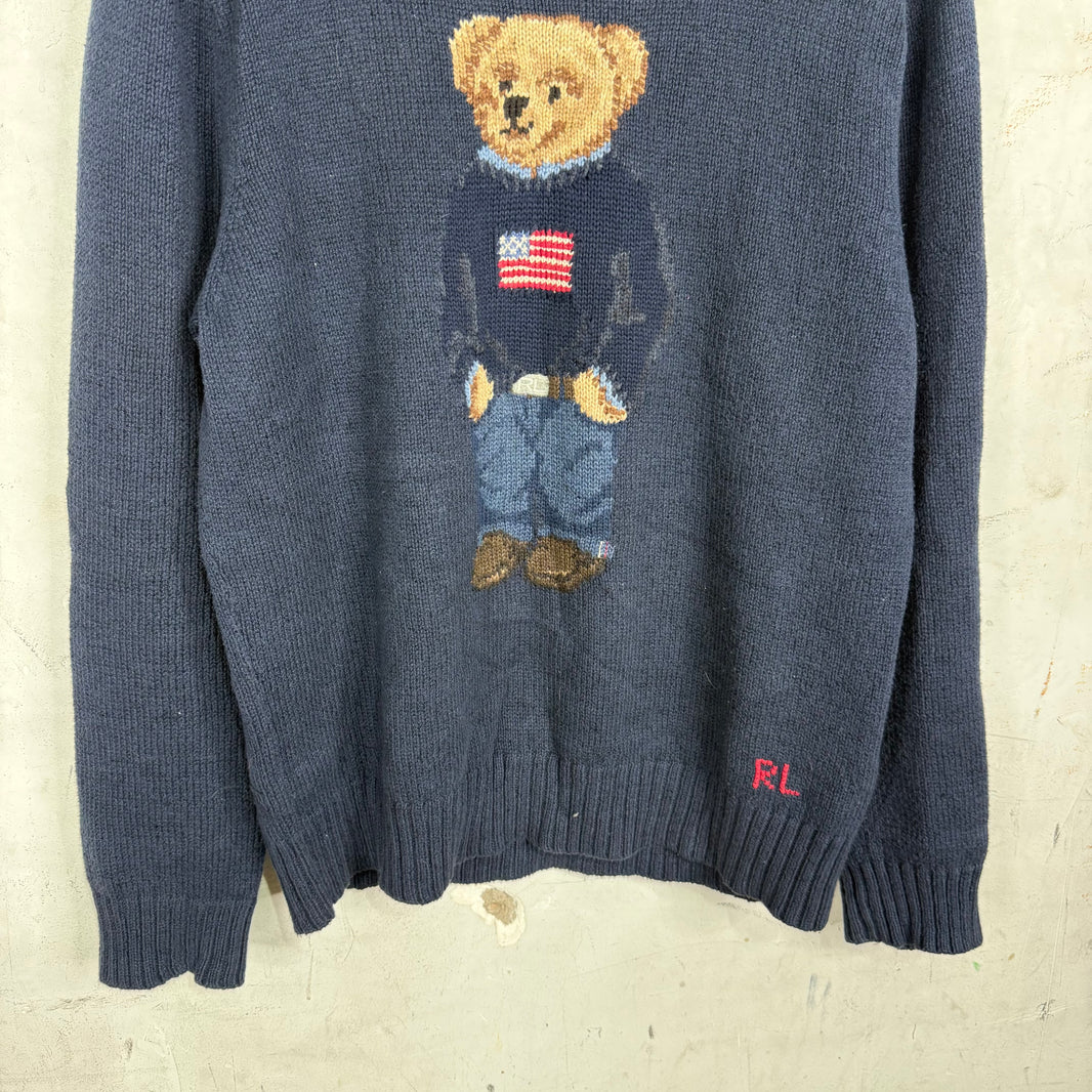 Ralph Lauren Navy Polo Bear Sweater