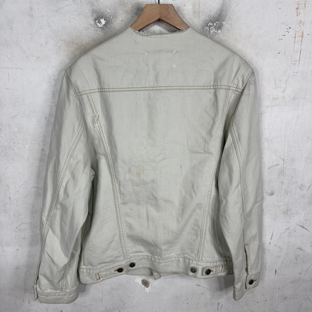 Margiela Beige Cut Collar Denim Jacket