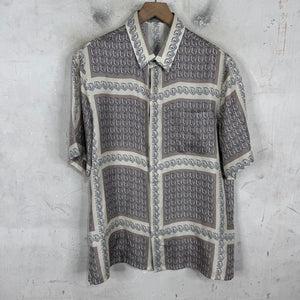 Dior Silk Grey/White Oblique Shirt