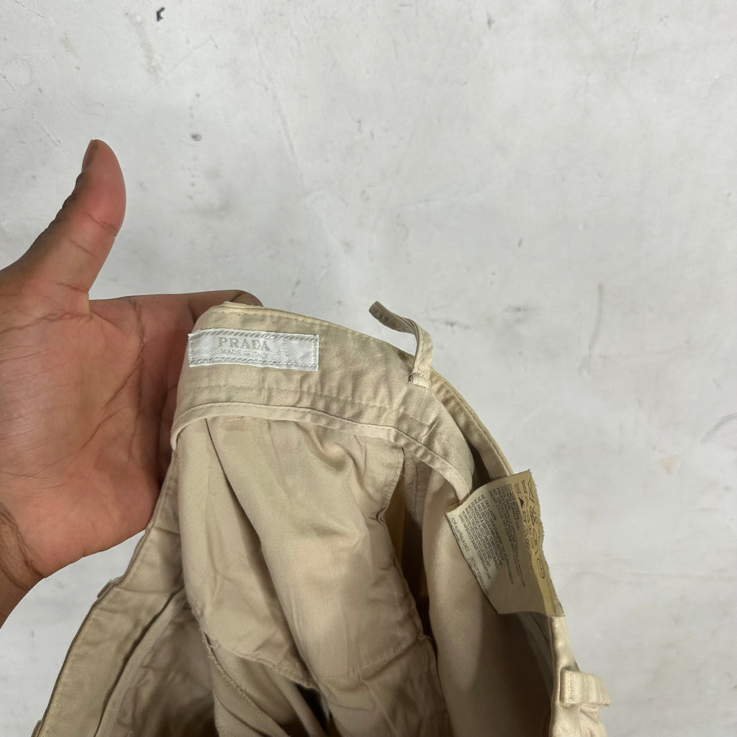 Prada Beige Twill Pull Trouser