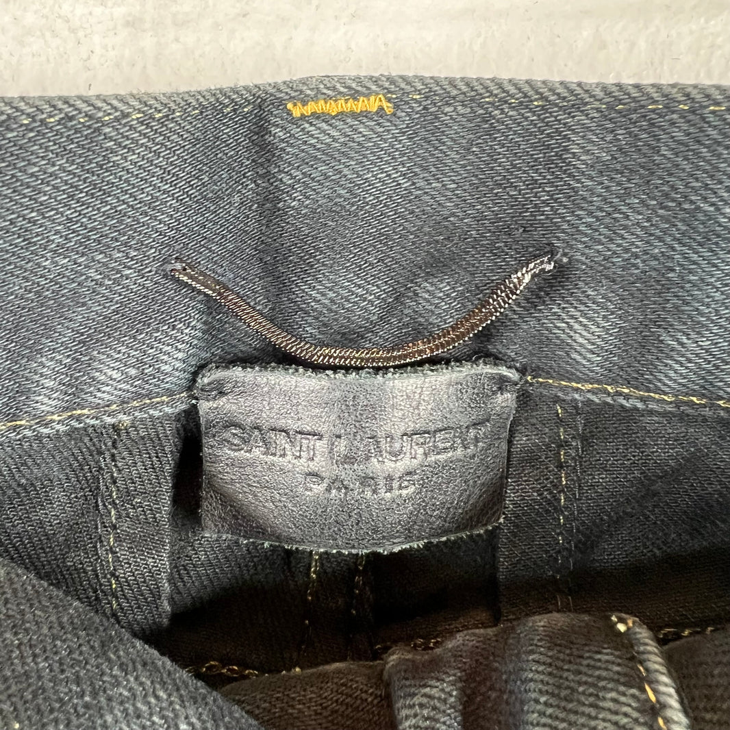 Saint Laurent D02 Black Oil Spill Jeans