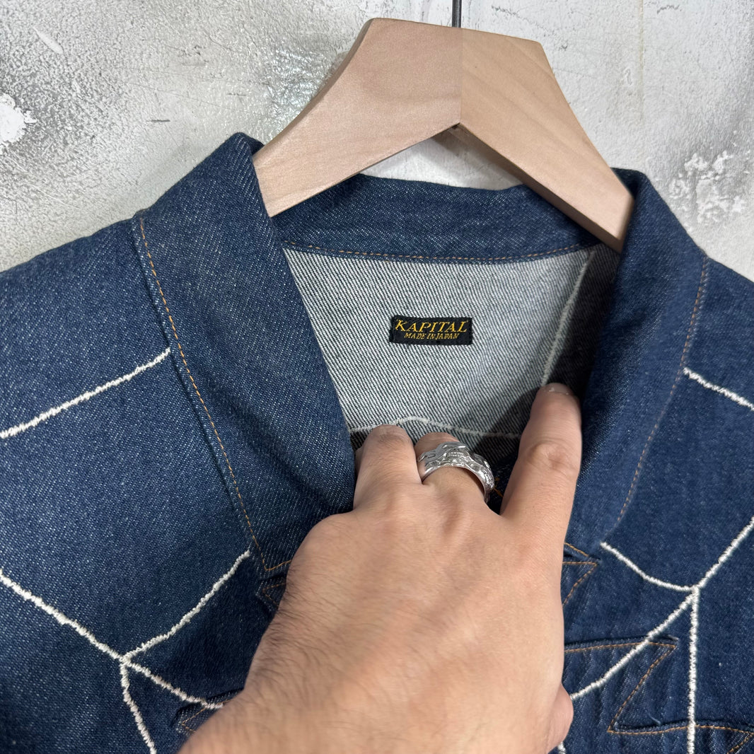 Kapital Spiderweb Zip Denim Jacket
