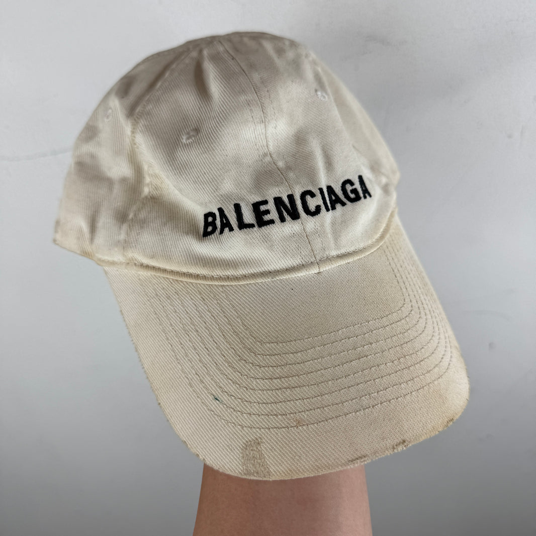 Balenciaga Smoked White Text Hat