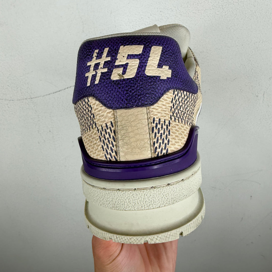Louis Vuitton Purple/Cream Damier Trainers