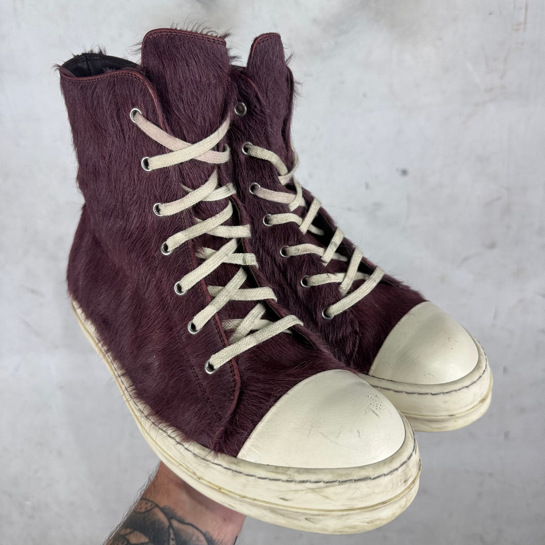 Rick Owens Purple Ponyhair Ramones