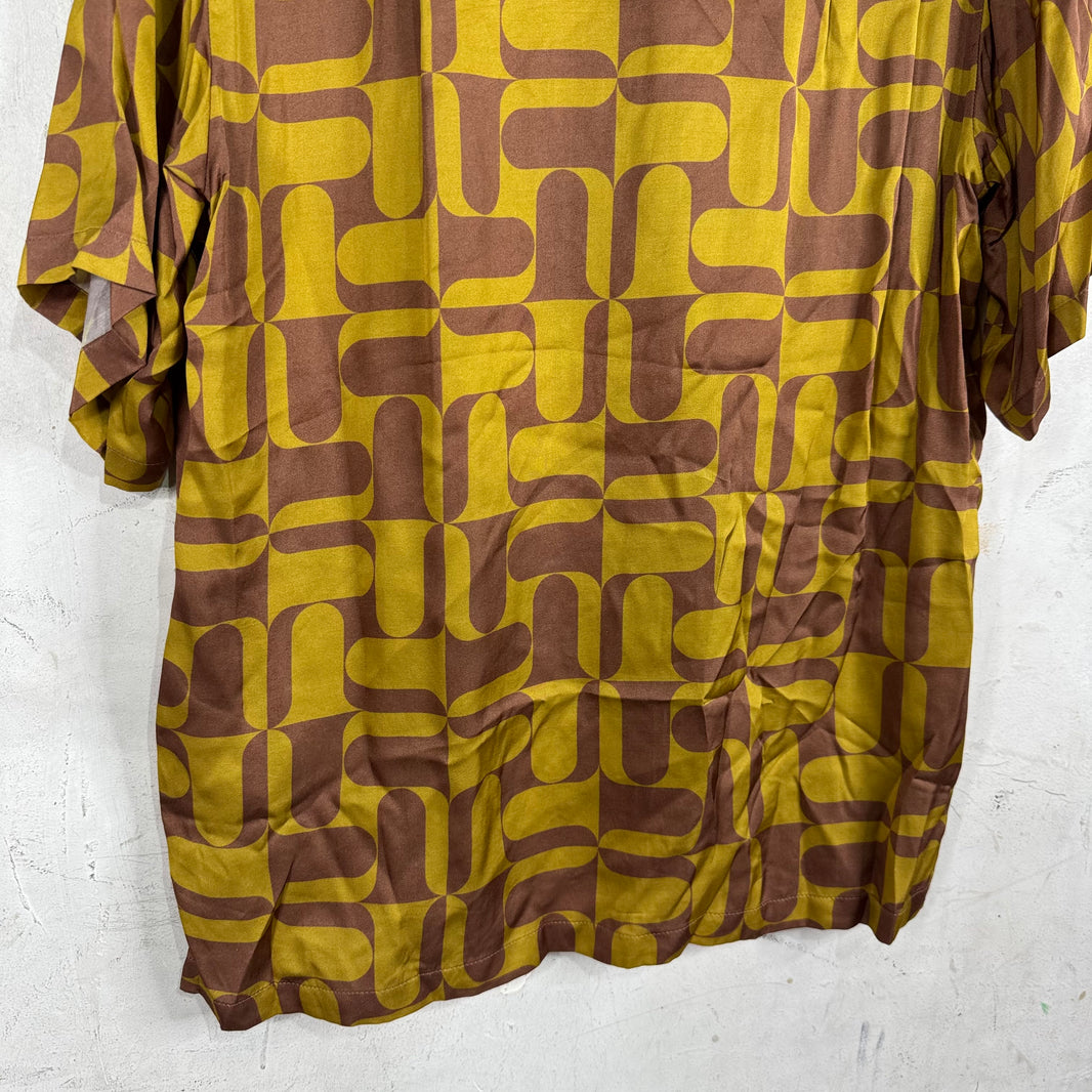 Wales Bonner Brown/Yellow Patterned Shirt