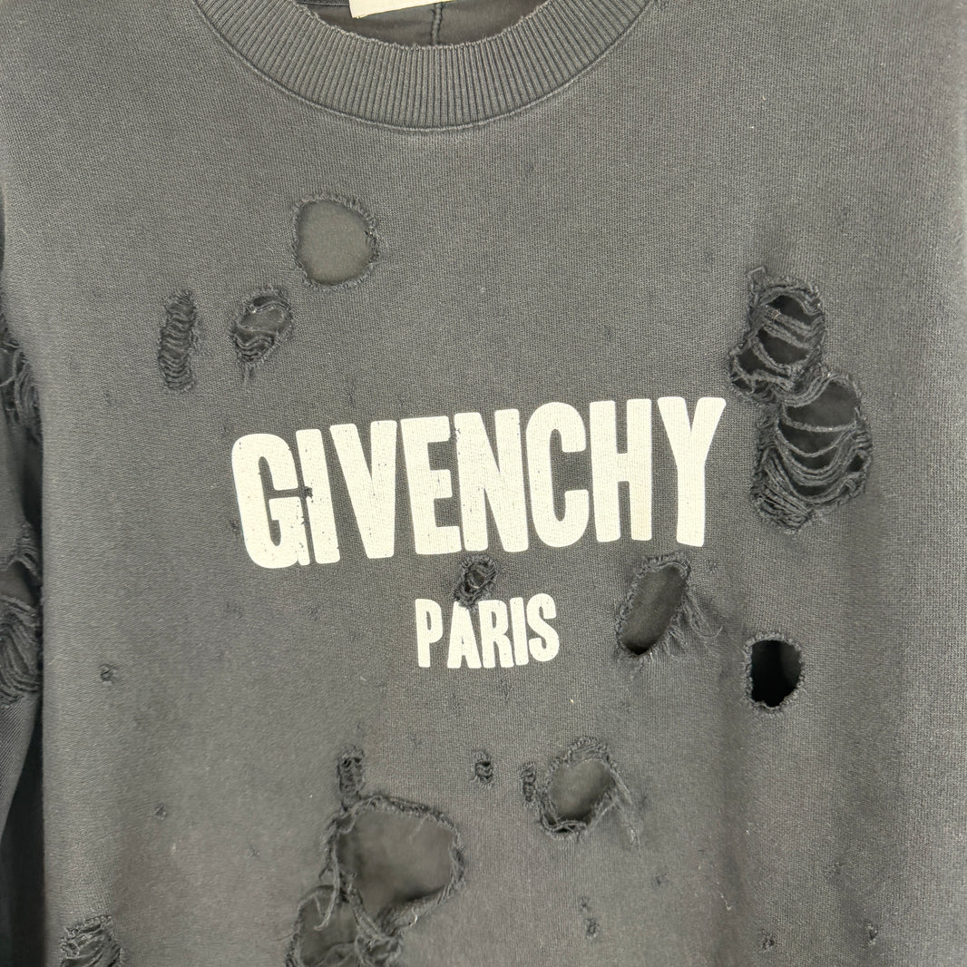 Givenchy Distressed Logo Crewneck