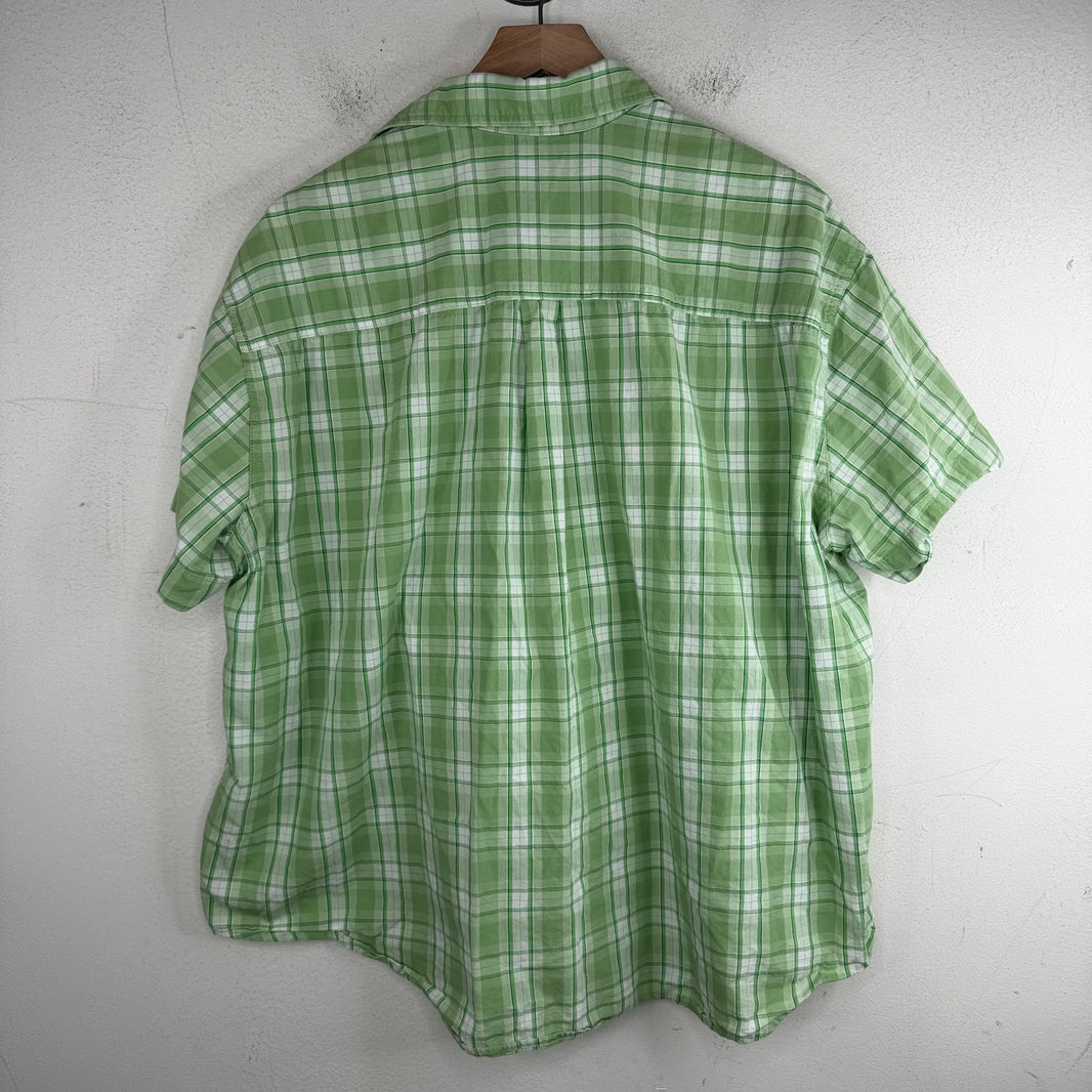 Aris Tatalovich Contestant Green Plaid S/S Button Up