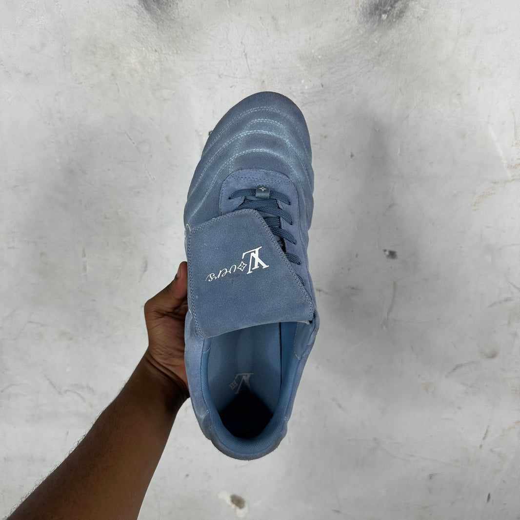 Louis Vuitton Blue Suede Soccer Shoes