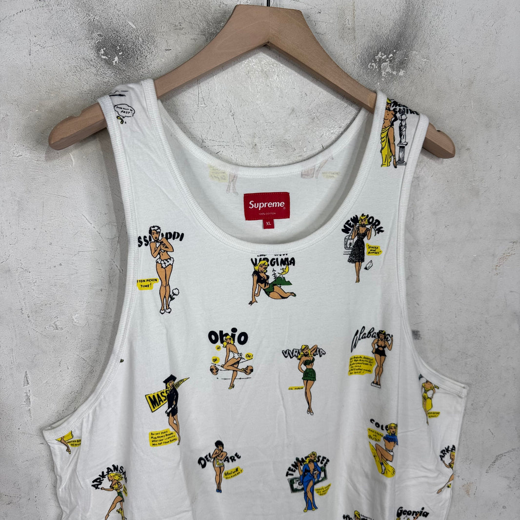Supreme White Girls Tank