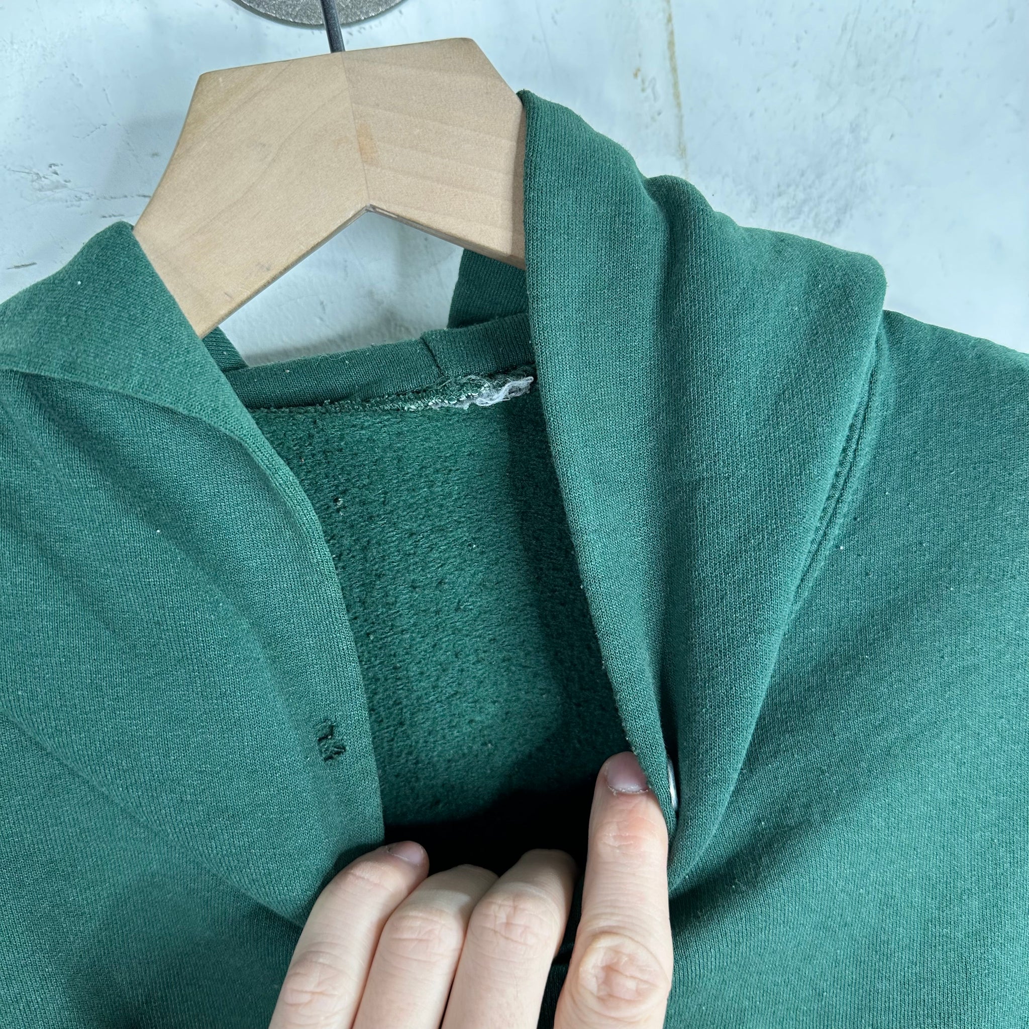 Vintage 70s-ish Blank Green Hoodie