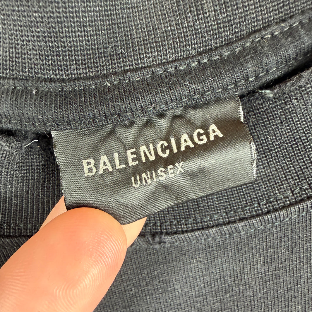 Balenciaga Hybrid Distressed Upside Down Paris T-Shirt