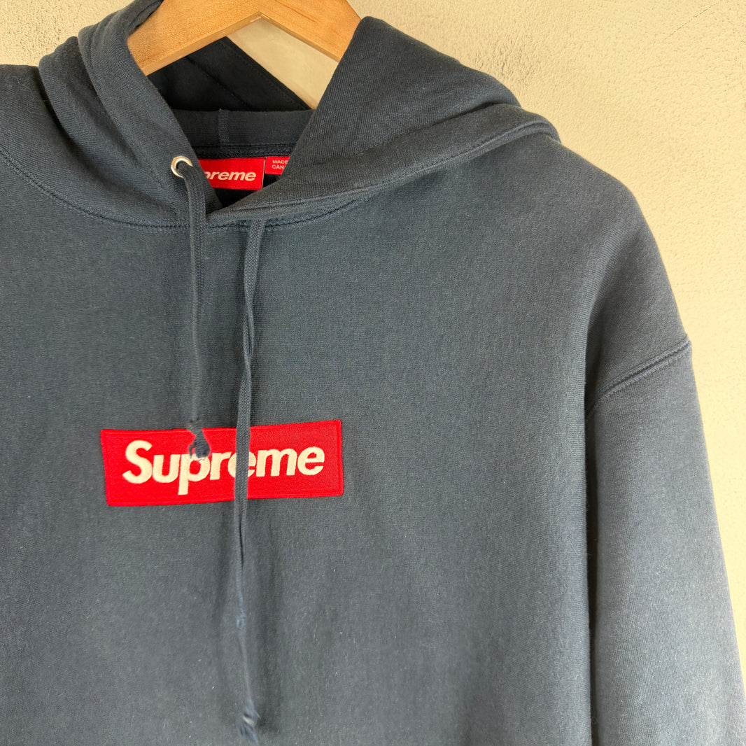 Supreme Navy/Red Box Logo Hoodie