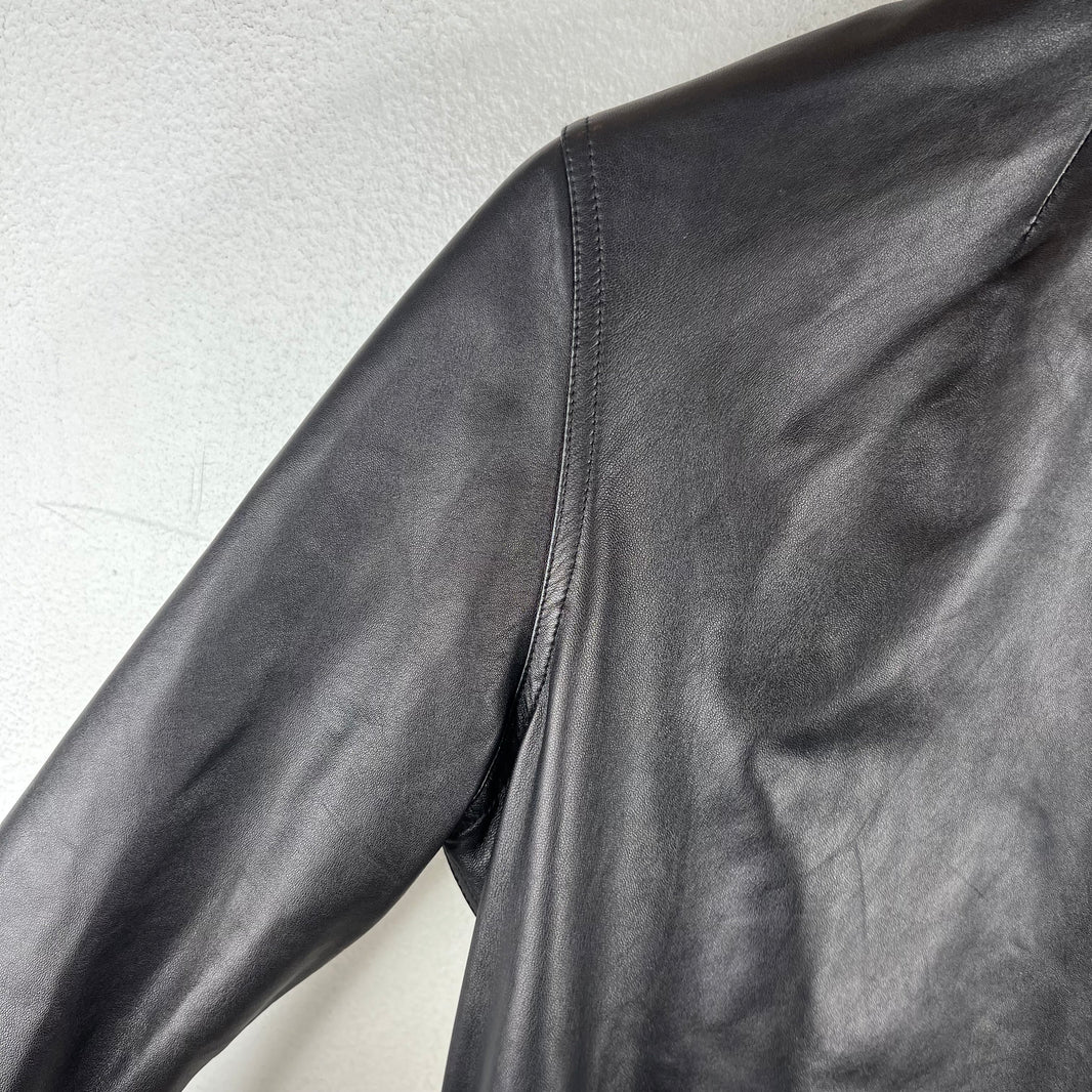 Rick Owens Black Python Leather Moto Jacket