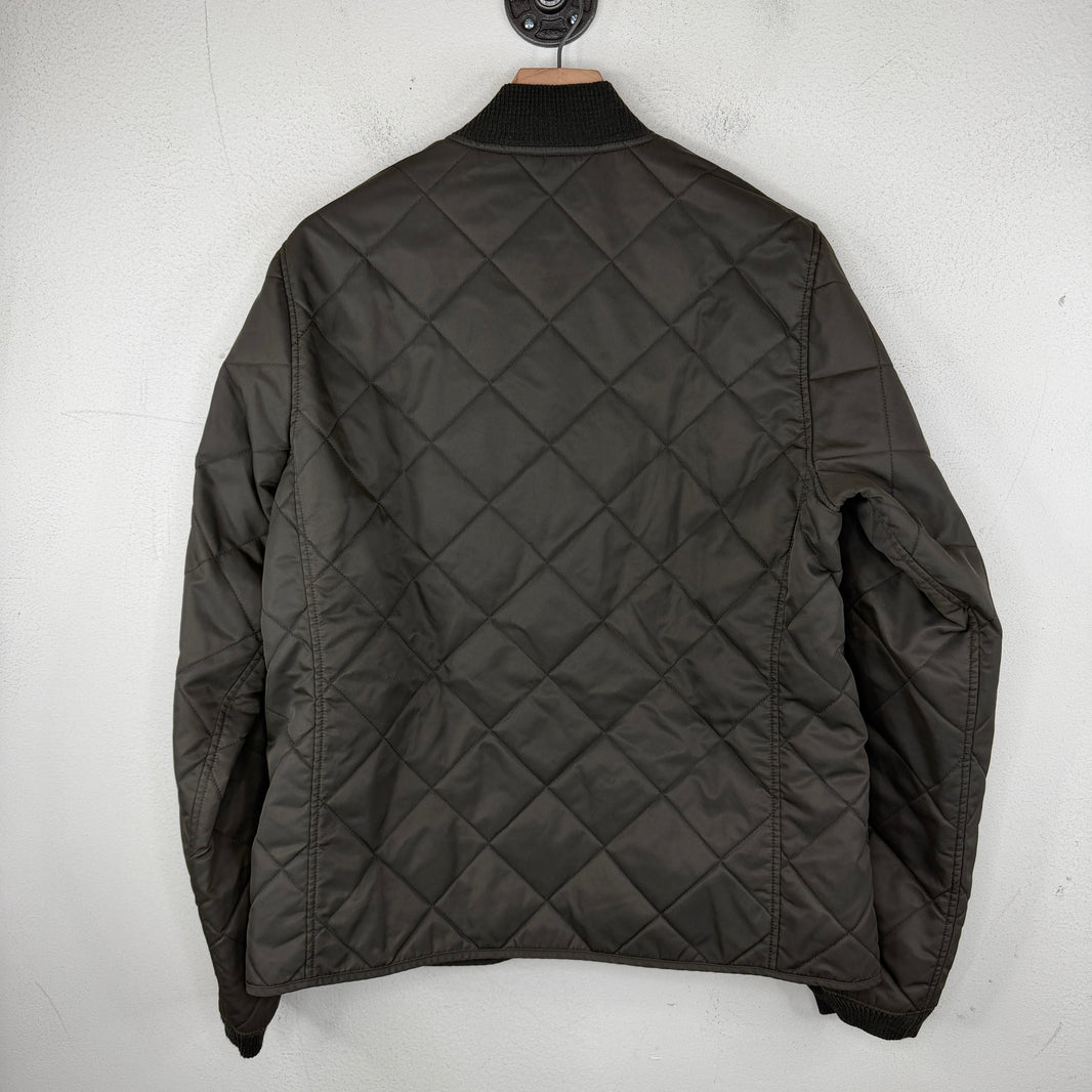RRL Gray Quilted Bomber Jacket