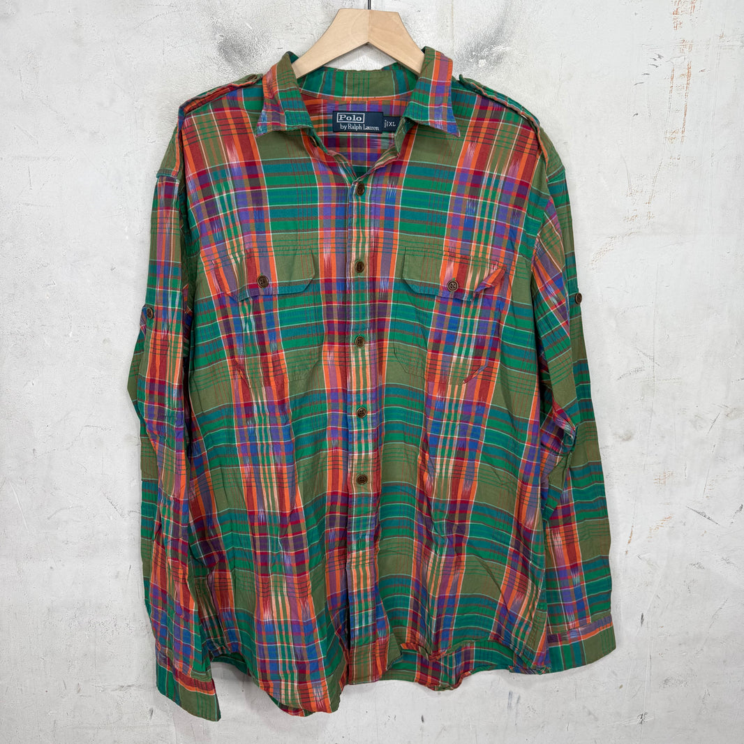 Ralph Lauren Military Plaid Button Up Shirt
