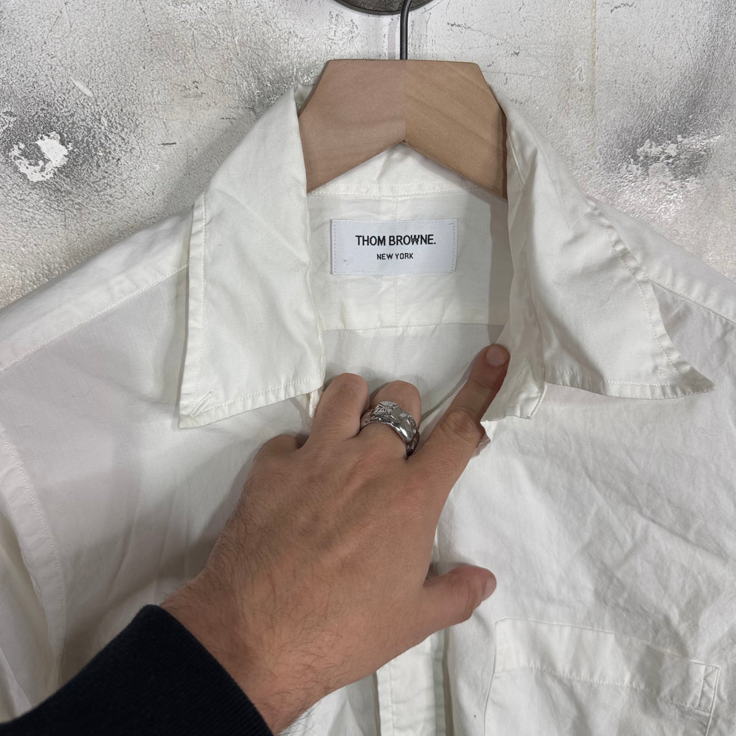 Thom Browne Plain White LS Buttoned Shirt