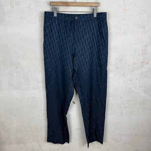 Dior Navy Silk Oblique Pants