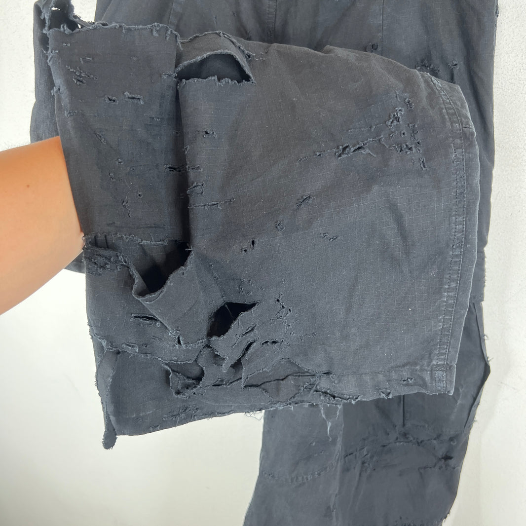 Balenciaga Distressed Ripstop Double Layer Cargo Pants