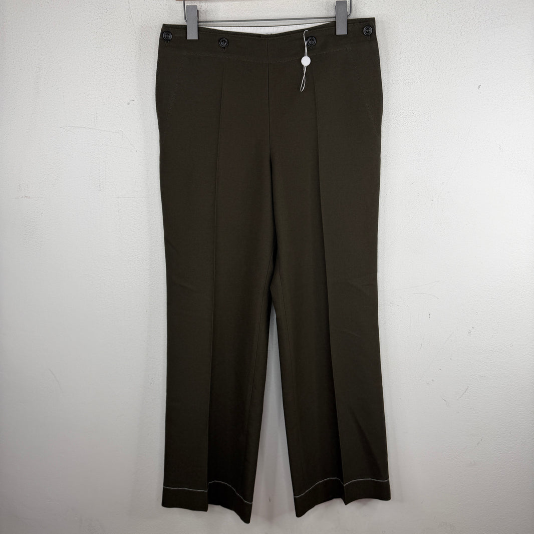 Margiela Green Wool Double Waist Trousers