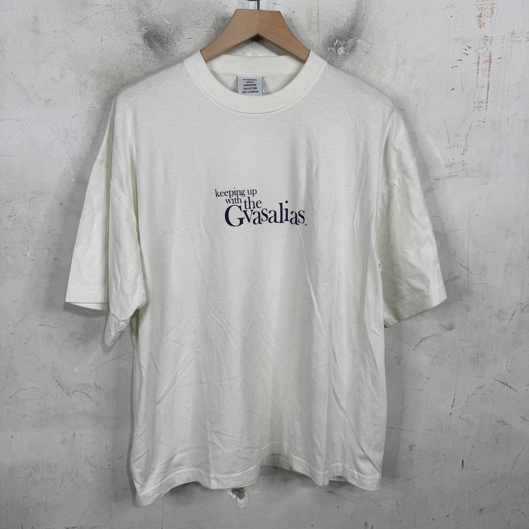 Vetements Hemmed Keeping Up W/ Gvaslias T-Shirt
