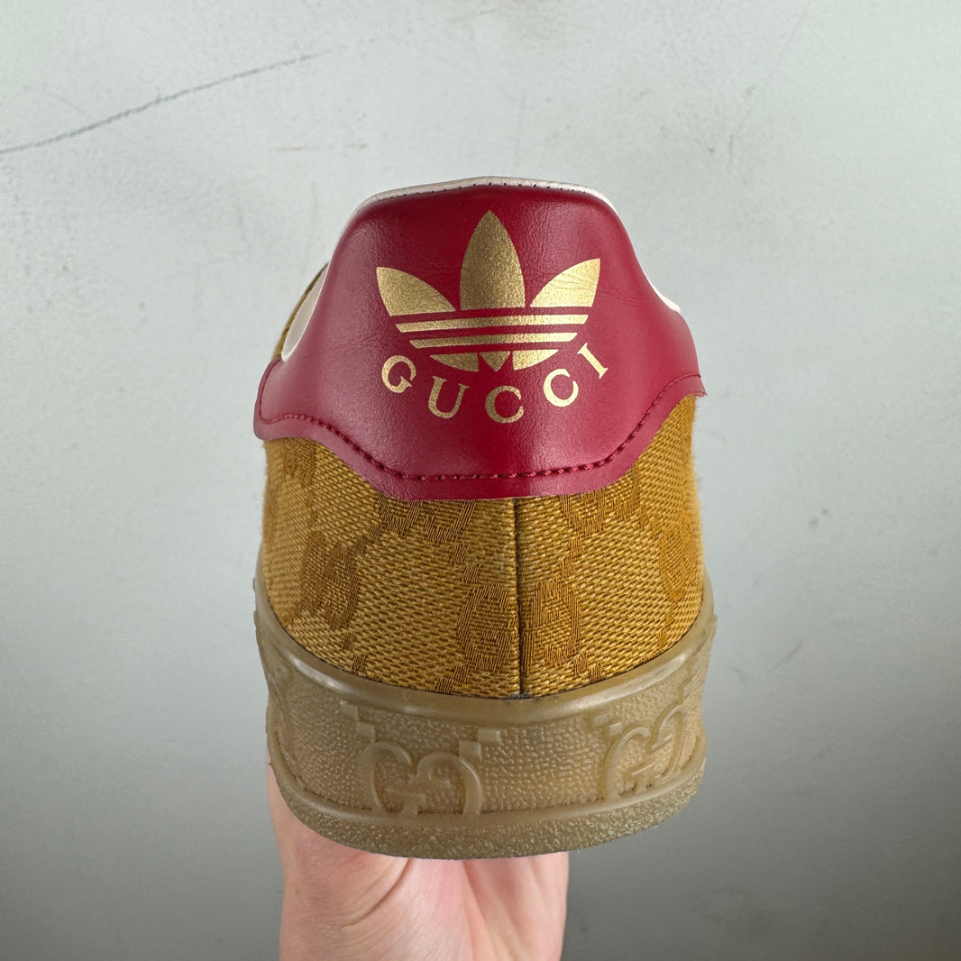 Gucci Adidas Brown Monogram Gazelle Sneakers