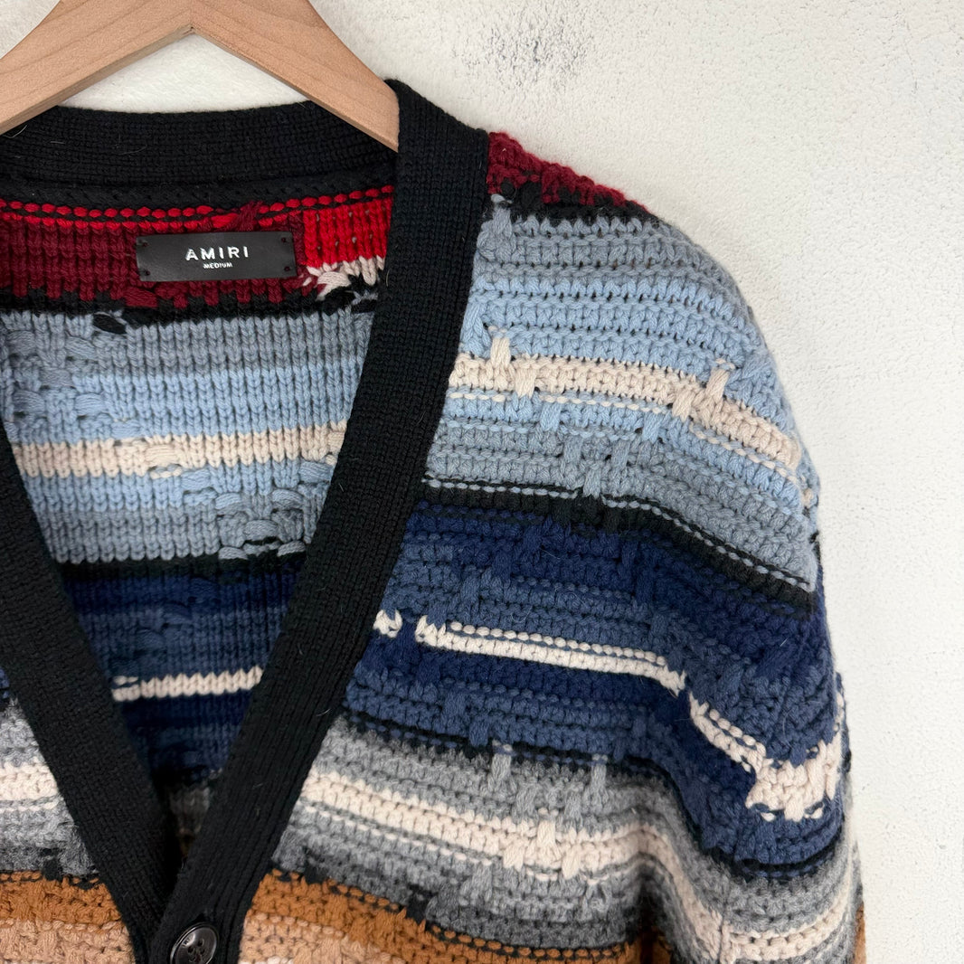 Amiri Sample Multi Color Woven Cardigan