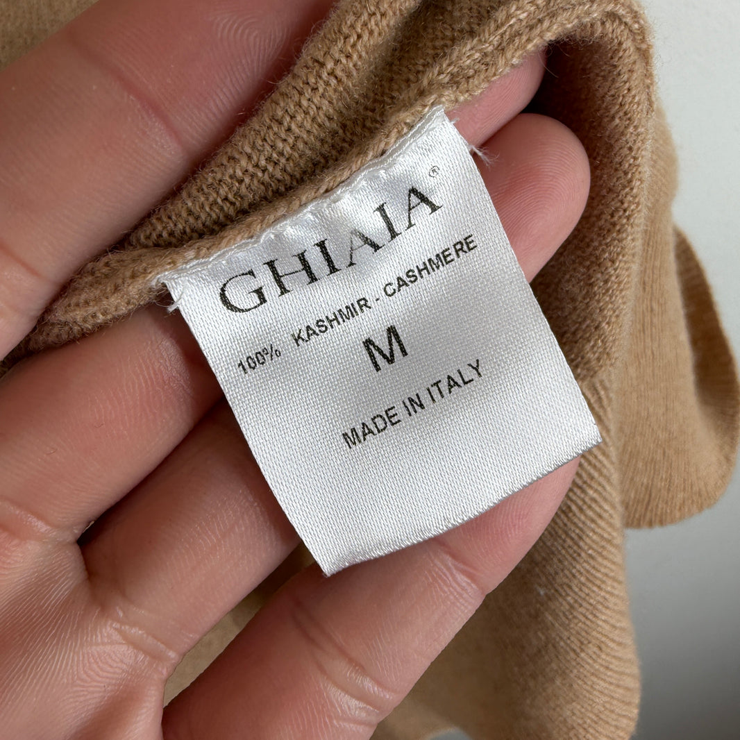 Ghiaia Beige Cashmere Turtleneck Sweater