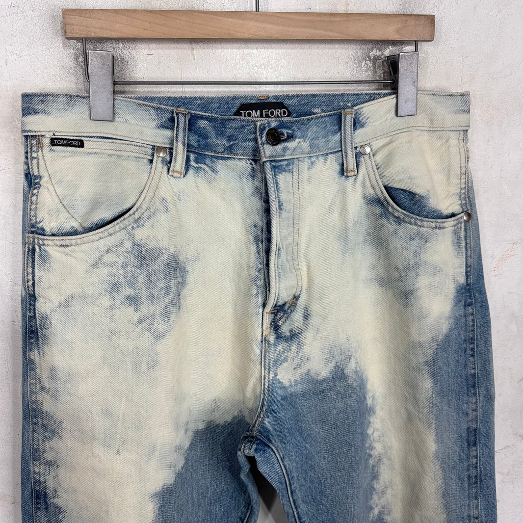 Tom Ford Bleach Slim Straight Jeans