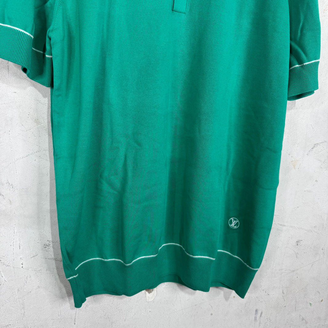 Louis Vuitton Teal Uniformes Knitted Polo